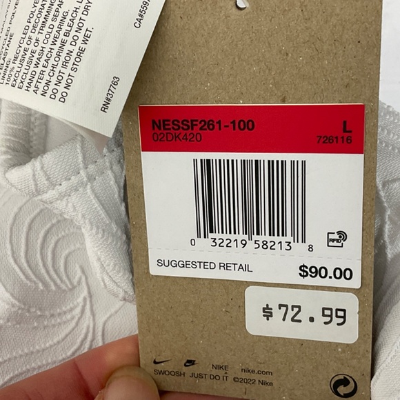 Nike Swim Water Texture V-Neck Swimsuit NWT - Picture 7 of 10